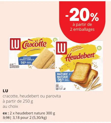 Offre: Cracotte, heudebert ou parovita