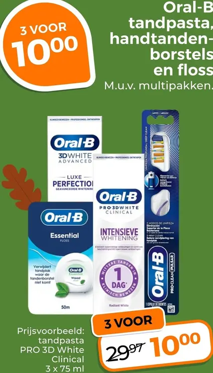 Aanbieding: Tandpasta, handtandenborstels en floss