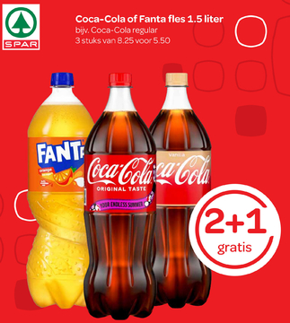 Aanbieding: Coca - Cola of Fanta fles