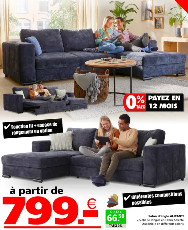 Offre: Salon d'angle ALICANTE