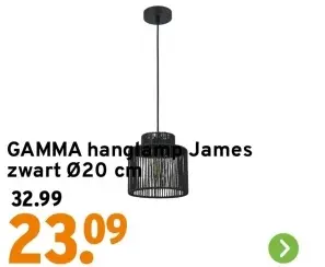 Aanbieding: Hanglamp James 20 cm