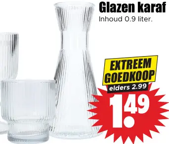 Aanbieding: Glazen karaf