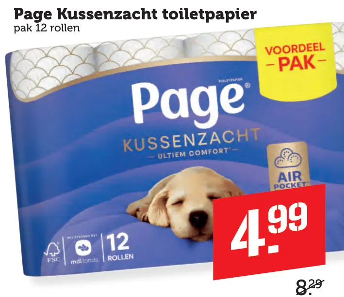 Aanbieding: Page Kussenzacht toiletpapier