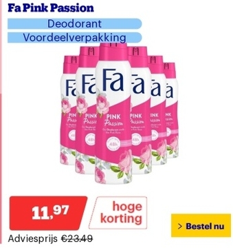 Aanbieding: Fa Pink Passion - Deodorant - Voordeelverpakking - 6 x 150 ml