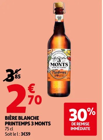 Offre: Bière blanche printemps 3 MONTS