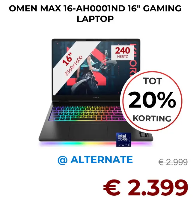 Aanbieding: Omen max 16-ah0001nd 16" gaming laptop
