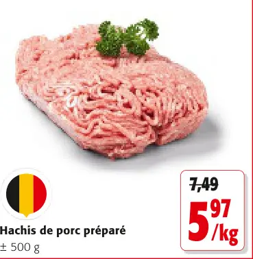 Offre: Hachis de porc préparé