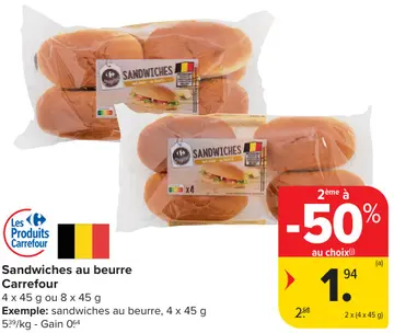 Offre: Sandwiches au beurre