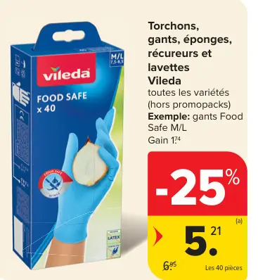 Offre: Torchons, gants, éponges, récureurs et lavettes