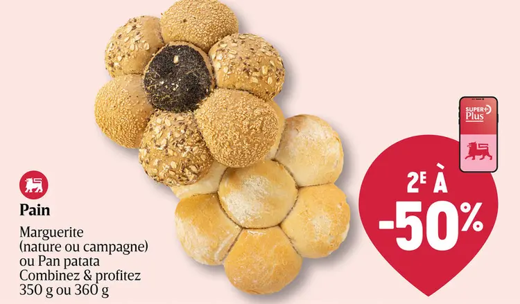 Offre: Pain Marguerite ou Pan patata