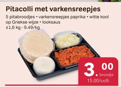 Promotie: Pitacolli met varkensreepjes