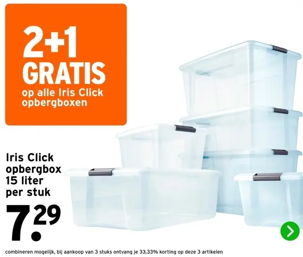 Aanbieding: Click opbergbox 15 liter