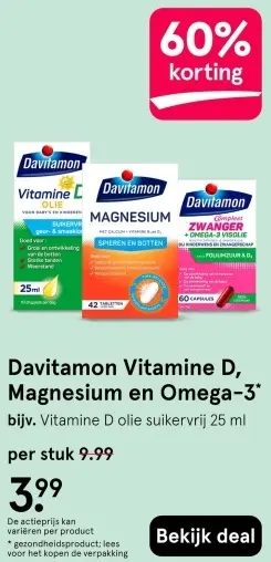 Aanbieding: Davitamon Vitamine D, Magnesium en Omega-3