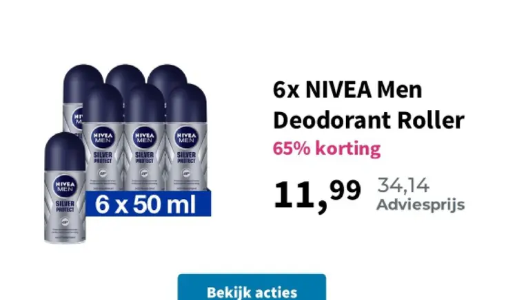 Aanbieding: NIVEA Men Deodorant Roller