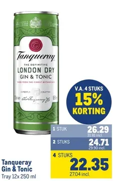 Aanbieding: Tanqueray Gin & Tonic