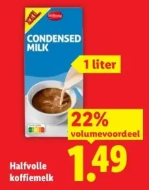 Aanbieding: Halfvolle koffiemelk