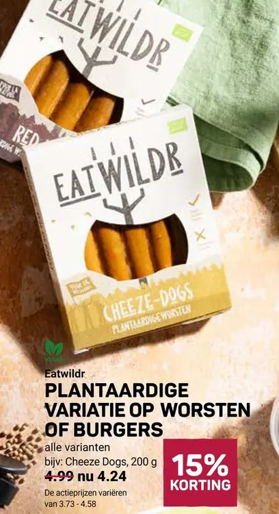 Aanbieding: Plantaardige variatie op worsten of burgers
