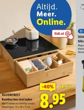 Aanbieding: Bamboe box met laden