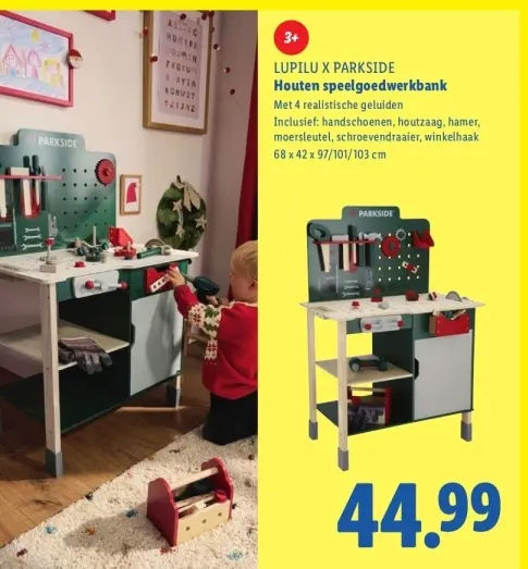 Aanbieding: Houten speelgoedwerkbank