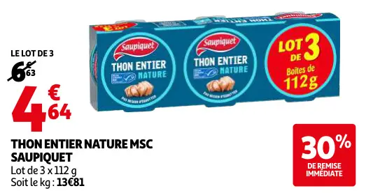 Promotie: Thon entier nature MSC