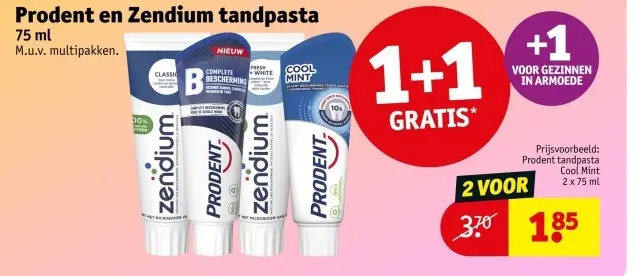 Aanbieding: Prodent en Zendium tandpasta