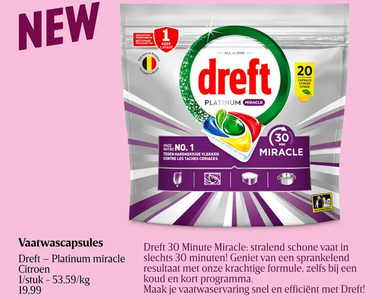 Aanbieding: Vaatwascapsules Dreft - Platinum miracle Citroen