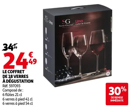 Promotie: Coffret de 18 verres à dégustation