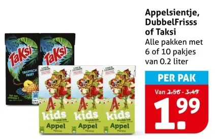 Aanbieding: Appelsientje, DubbelFrisss of Taksi