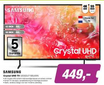 Aanbieding: Samsung Crystal UHD UE55DU7190U TV (2024)