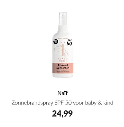 Aanbieding: Zonnebrandspray SPF 50 voor baby & kind