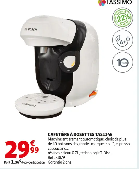 Promotie: Cafetière à dosettes tas114e