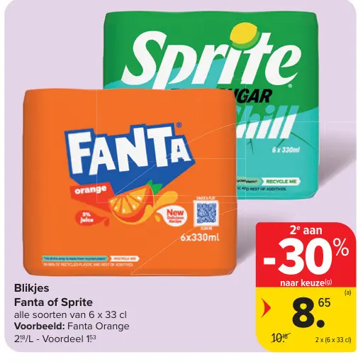 Promotie: Blikjes Fanta of Sprite