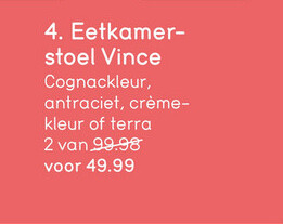 Aanbieding: Eetkamerstoel Vince - stof - cognac