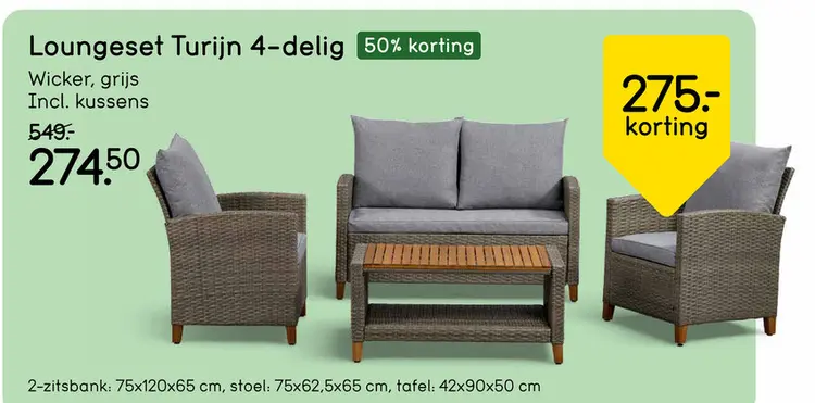 Aanbieding: Loungeset Turijn 4-delig