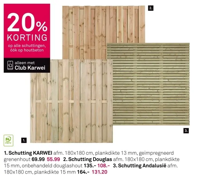 Aanbieding: Schutting KARWEI, Douglas of Andalusië