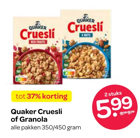 Aanbieding: Cruesli of Granola