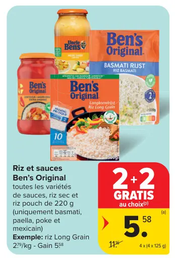 Offre: Riz et sauces
