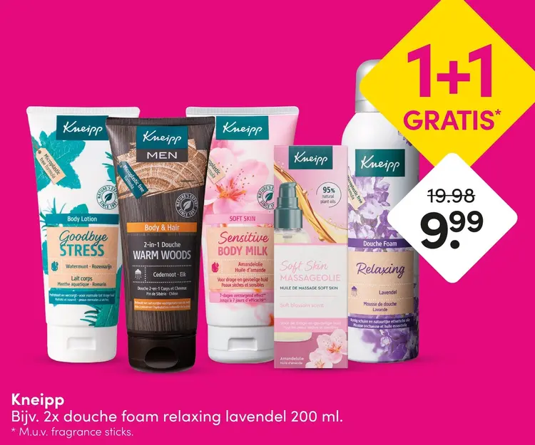 Aanbieding: Douche foam, Body lotion, Douche, Body milk of Massageolie