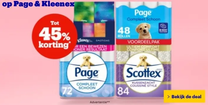 Aanbieding: Page Compleet Schoon, Scottex Kussenzacht