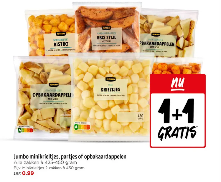 Aanbieding: Minikrieltjes, partjes of opbakaardappelen
