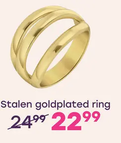 Aanbieding: Gerecycled stalen 18 karaat goldplated ring Aglae