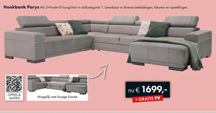 Promotie: Parys hoekbank