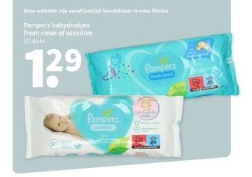 Aanbieding: Pampers babydoekjes fresh clean of sensitive