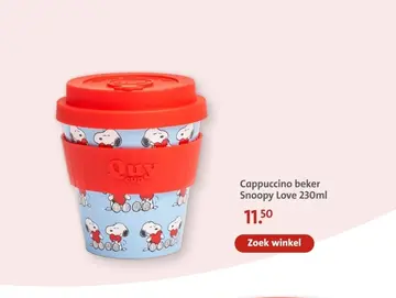 Aanbieding: Cappuccino beker Snoopy Love