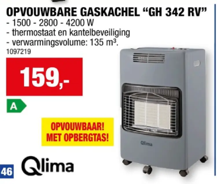 Promotie: Opvouwbare gaskachel "gh 342 rv"
