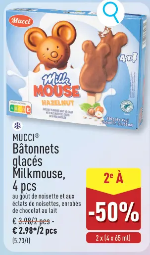 Offre: Bâtonnets glacés Milkmouse
