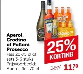 Aanbieding: Aperol, Crodino of Polloni Prosecco