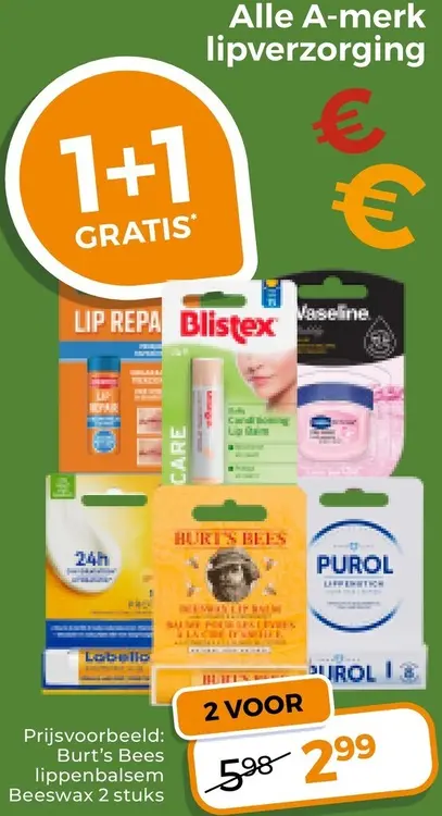Aanbieding: Alle A-merk lipverzorging