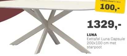 Aanbieding: Eettafel Luna Capsule