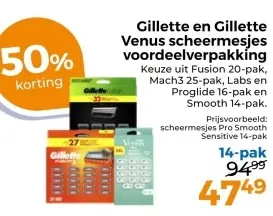 Aanbieding: Gillette en Gillette Venus scheermesjes voordeelverpakking